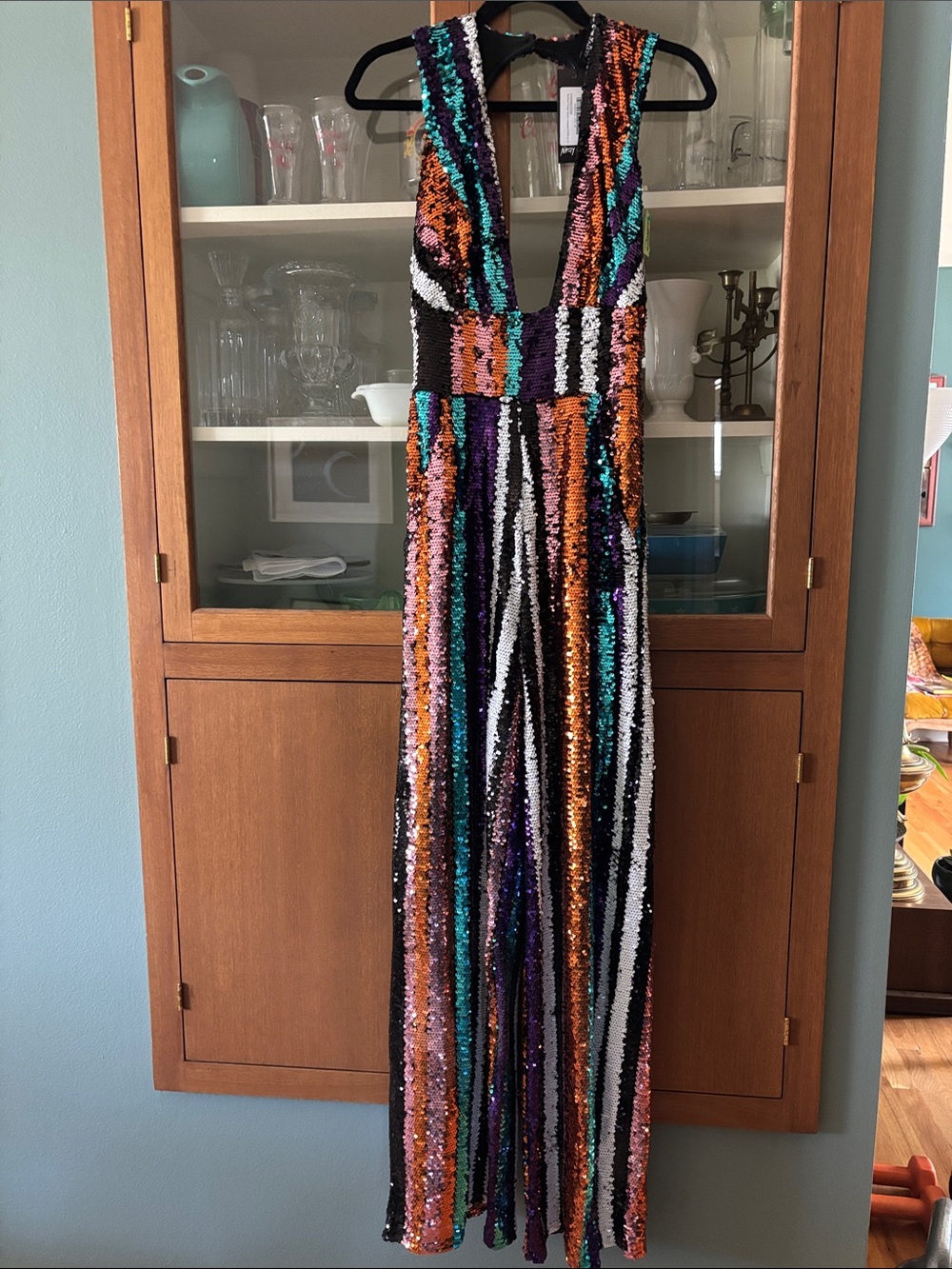 Nasty Gal Sequin Striped Jumpsuit